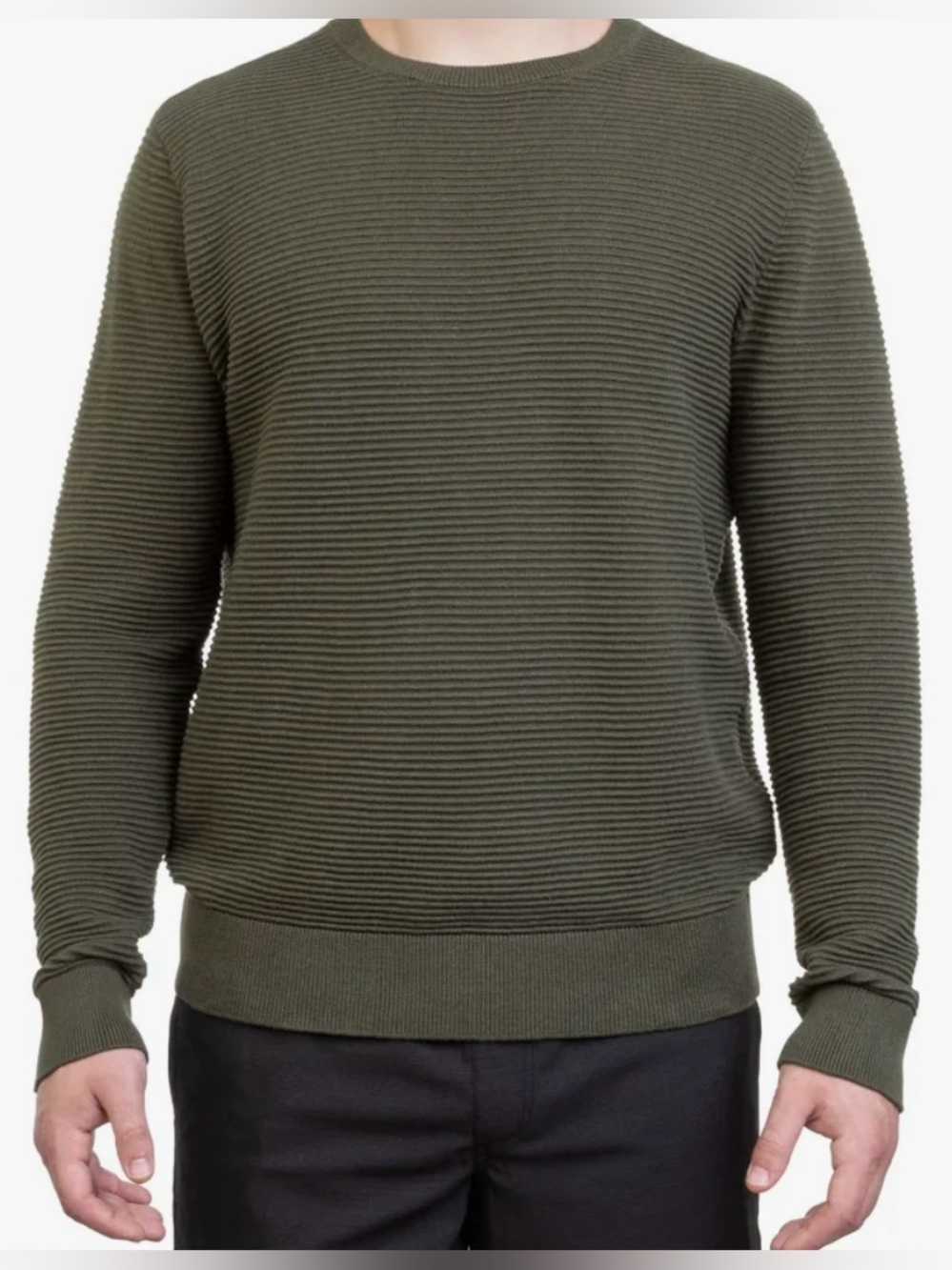 O'neill Men's Olive Ribbed Crew Neck Sweater Size L
